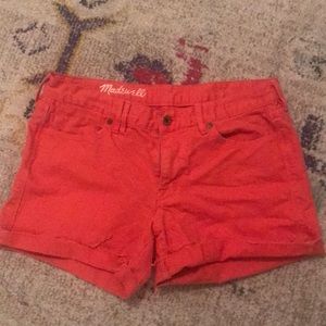 Madewell Coral Shorts
